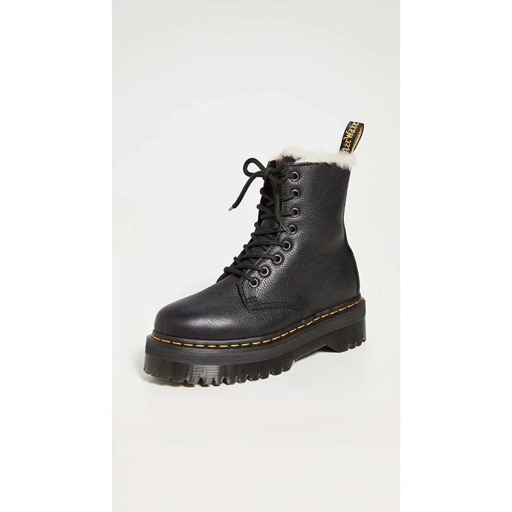 DR. MARTENS Jadon Leather Faux Fur Lined Platform Boots US Size 8M - 9L